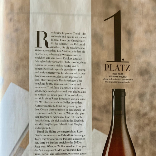 1. Platz für den Rosé an der Falstaff Rosé Trophy